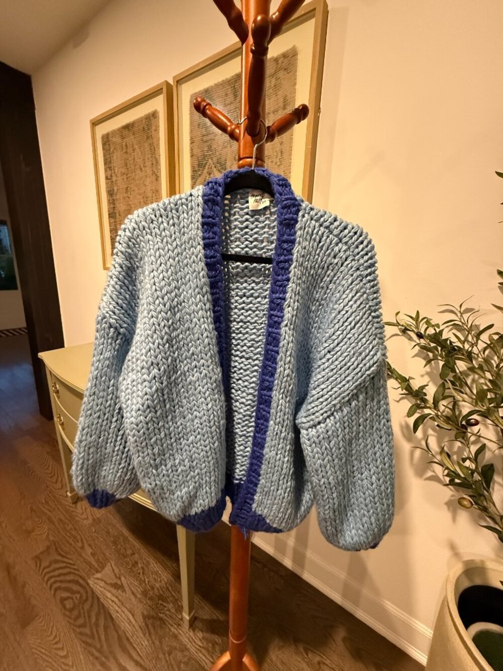 Princess Polly Lester Blue Chunky Knit Cardigan M/L